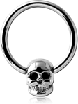 SURGICAL STEEL GRADE 316L BALL CLOSURE RING WITH SKULL ATTACHMENT