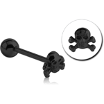 BLACK PVD COATED SURGICAL STEEL GRADE 316L BARBELL ATTACHMENT - BONES SKULL