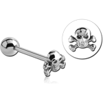 SURGICAL STEEL GRADE 316L SKULL BARBELL