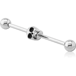 SURGICAL STEEL GRADE 316L SKULL INDUSTRIAL BARBELL