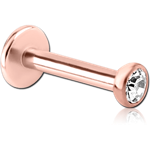 14 KARAT ROSE GOLD INTERNALLY THREADED BEZEL SET PREMIUM CRYSTAL JEWELED MICRO LABRET