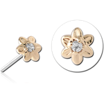 14 KARAT GOLDJEWELED ATTACHMENT TITANIUM THREADLESS PIN