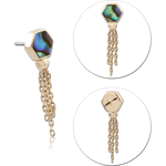 14 KARAT GOLD YELLOW JEWELED ATTACHMENT TITANIUM THREADLESS PIN