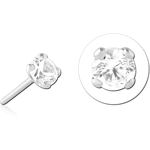 14K  WHITE GOLD JEWELED ATTACHMENT WITH TITANIUM ALLOY THREADLESS PIN