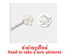 14 KARAT GOLD WHITE JEWELED ATTACHMENT TITANIUM THREADLESS PIN - STAR