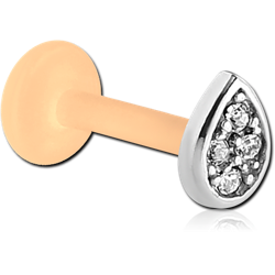 BIOFLEX INTERNAL LABRET WITH JEWELED SURGICAL STEEL GRADE 316L ATTACHMENT -TRIPLE JEWELED