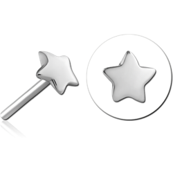 14K WHITE GOLD ATTACHMENT TITANIUM ALLOY THREADLESS PIN